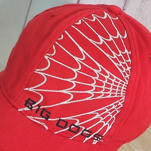 Vintage 90s Y2K Big Dogs Spider-Man Web Red Embroidered Adjustable Hat Cap - Picture 7 of 16